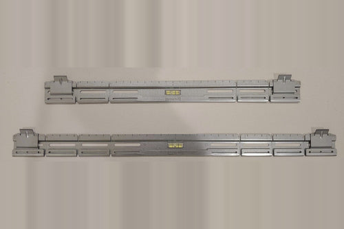 Two SecurArt 22-inch adjustable wall mounts on a grey background, one collapsed and one extended